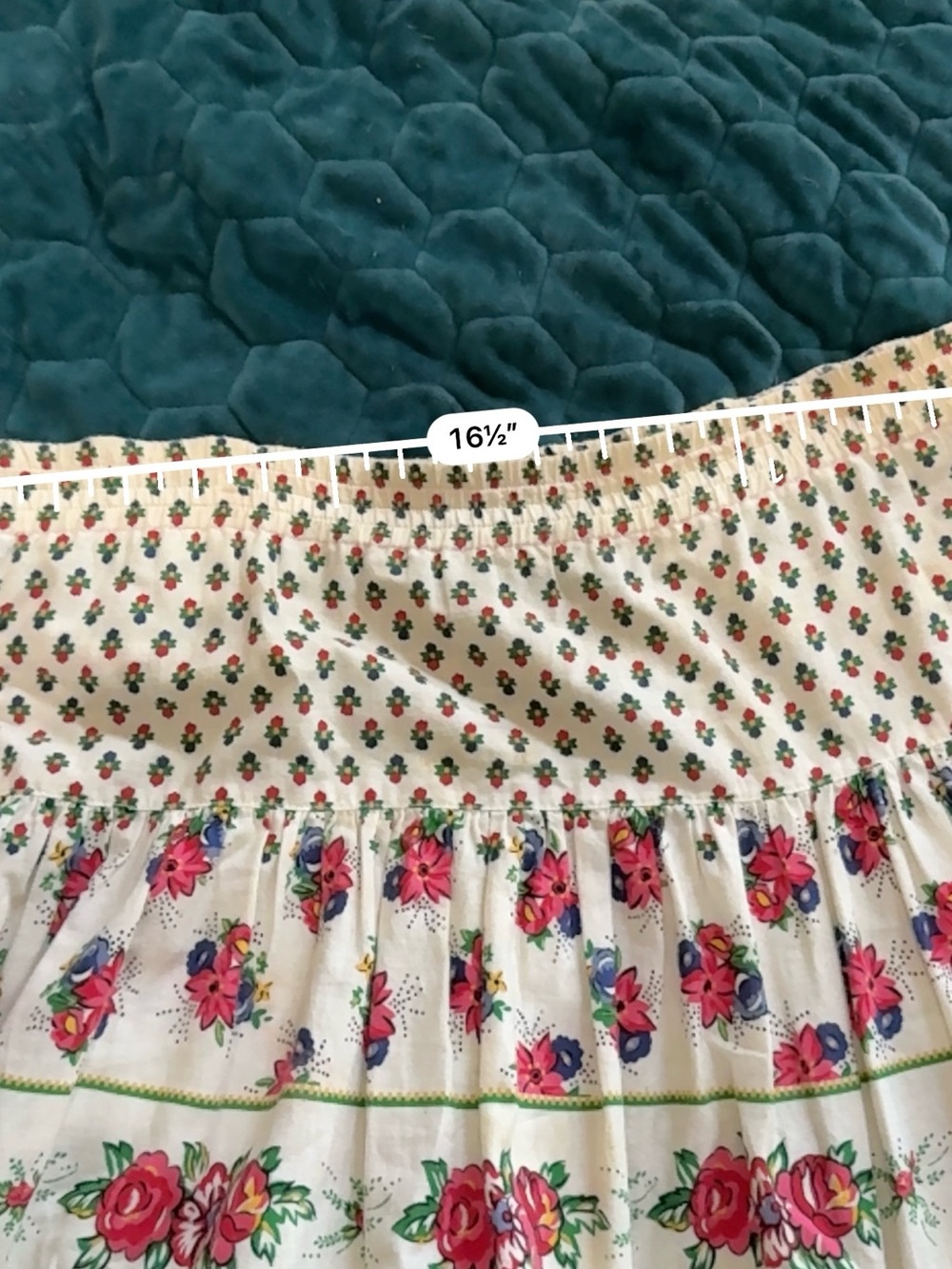 Liz Sports Claiborne Medium M 80’s Vintage White Floral Tiered Circle Skirt - Picture 4 of 7